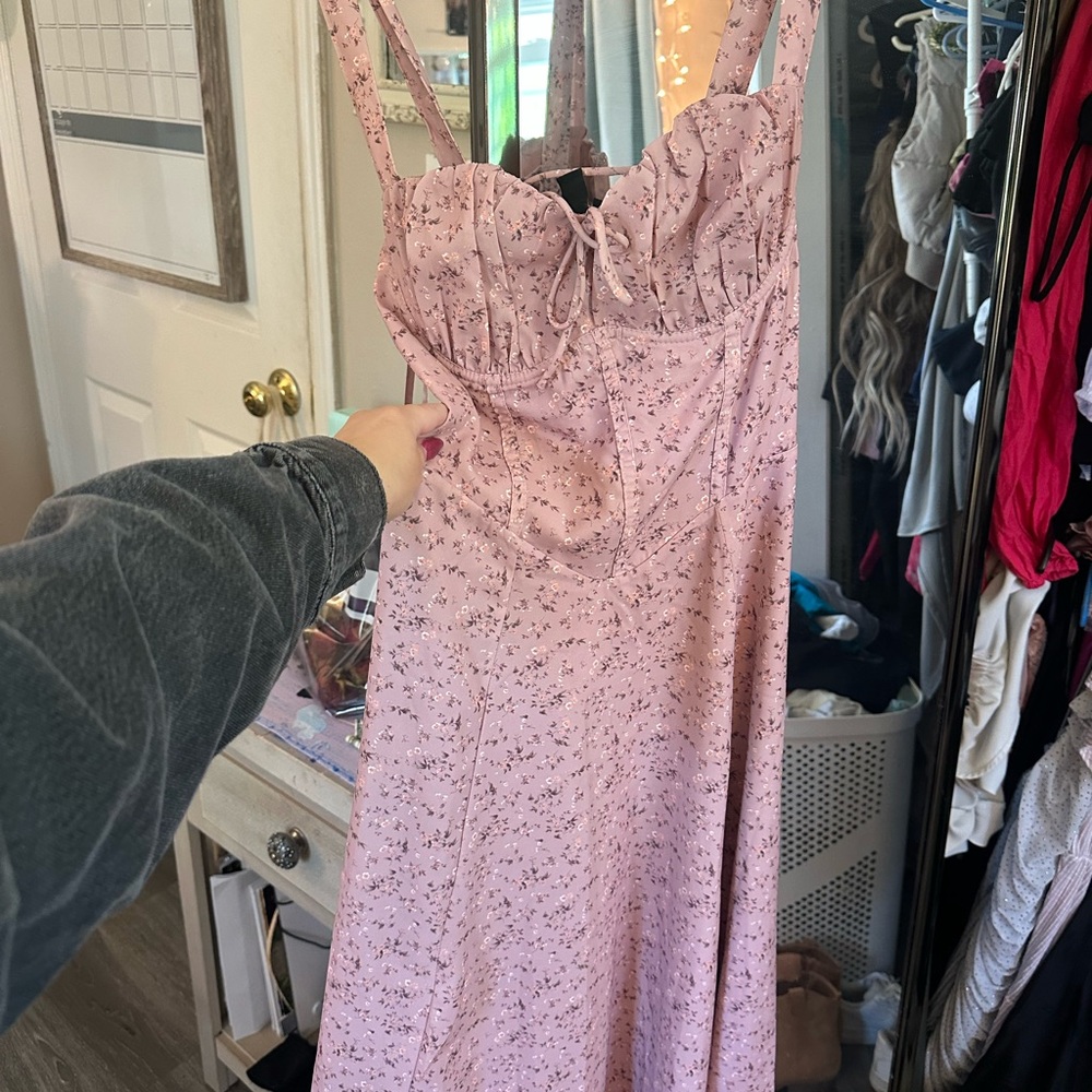 Elegant Pink Floral Dress